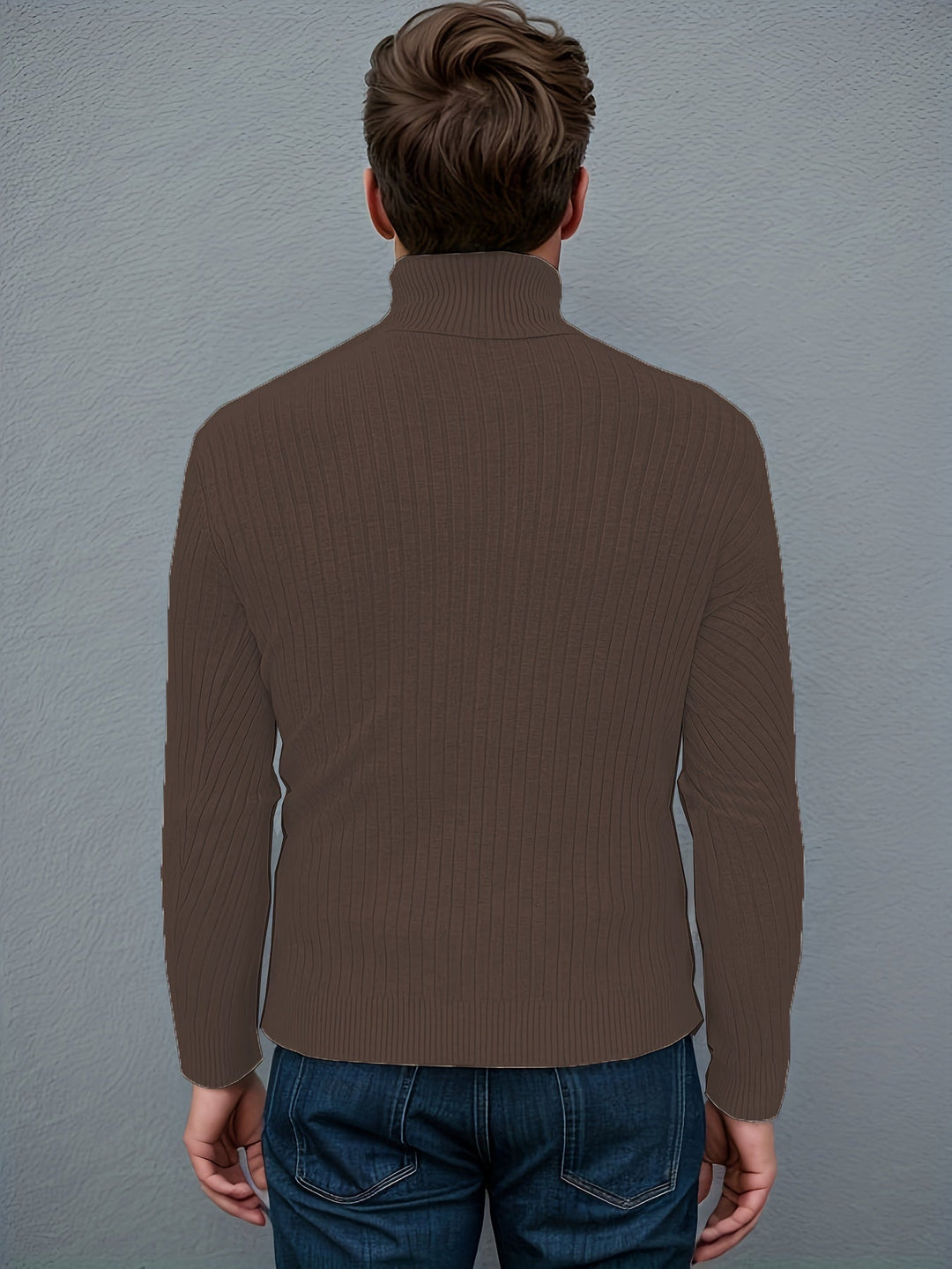 Men’s Cable Knit Turtleneck Sweater | Slim Fit Winter Pullover