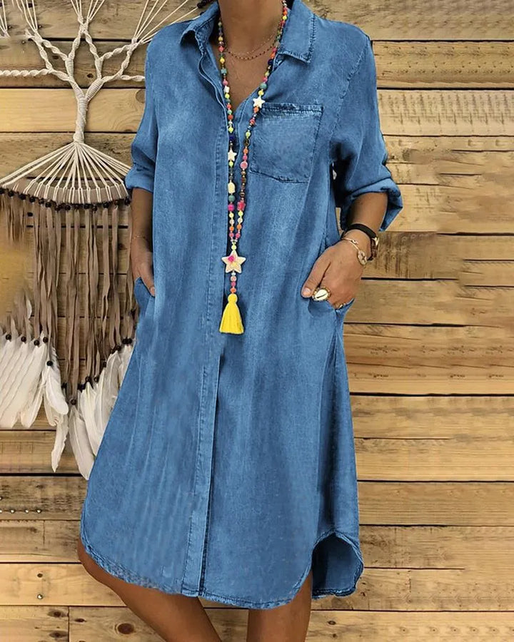 Eleora - Vintage Denim Long Dress
