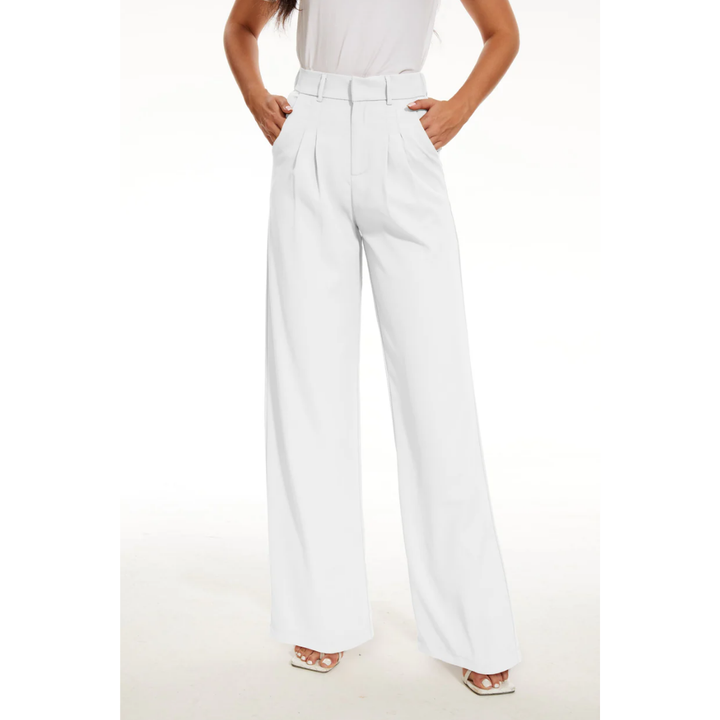 High-Waisted Wide-Leg Trousers | Pleated Front | Tailored Office Pants