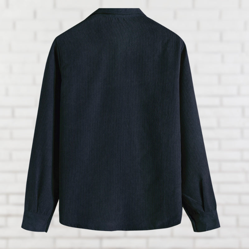 Men’s Corduroy Popover Shirt | Soft Textured Pullover | Relaxed Smart Casual Layer