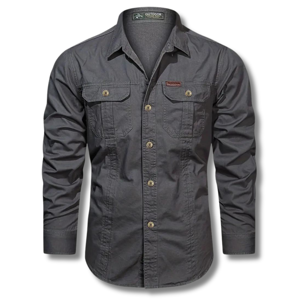 Men's Canvas Utility Shirt | Dual Chest Pockets & Rugged Cotton | Workwear-Inspired Style