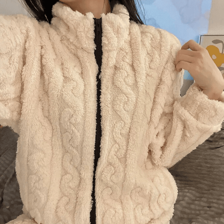 Fleece Knit Lounge Set | Ultra-Soft Comfort | Cable Knit Design | Cozy Homewear
