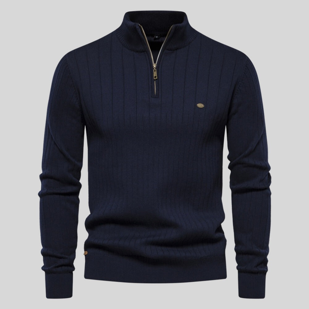 Grayson – Men’s Ribbed Half-Zip Sweater