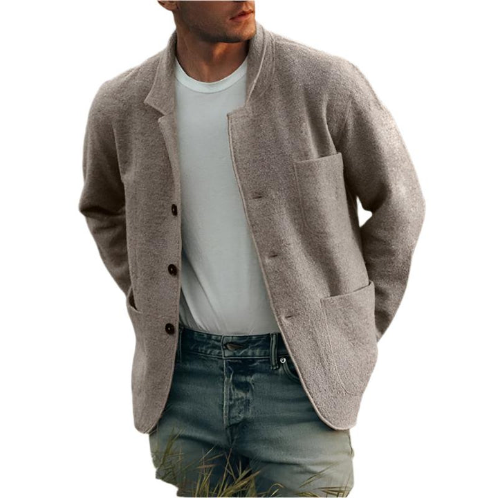 Wool-Blend Knit Blazer | Button-Front Cardigan Jacket | Smart Casual Layer