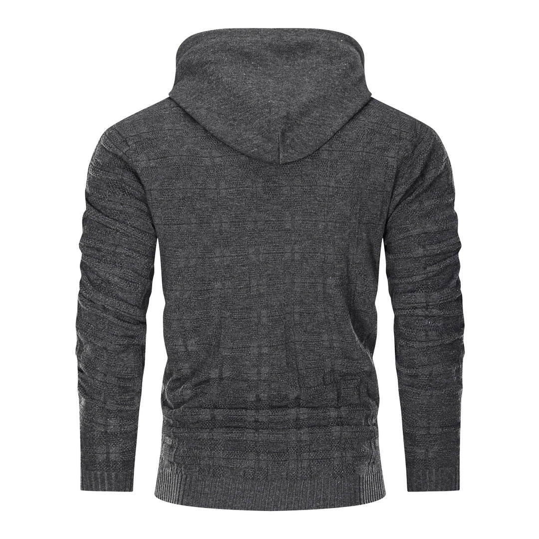 Alpha Knit Hoodie | Textured Pullover with Drawstring Hood