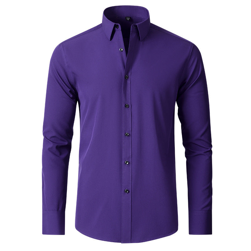 Men’s Stretch Dress Shirt | Wrinkle-Resistant Performance Fabric | Slim Office Fit