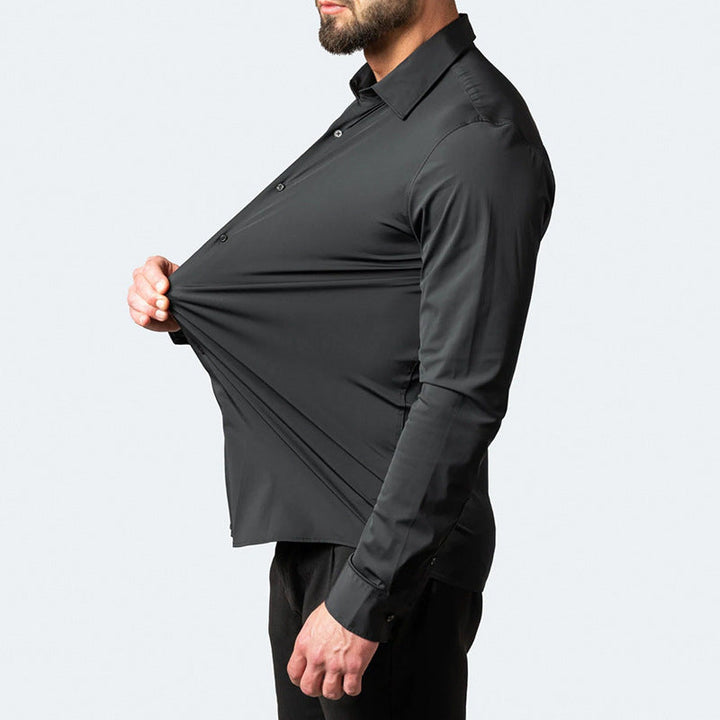 Men’s Stretch Dress Shirt | Wrinkle-Resistant Performance Fabric | Slim Office Fit