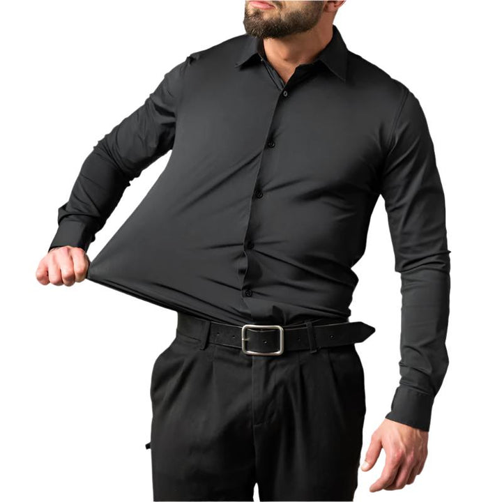 Men’s Stretch Dress Shirt | Wrinkle-Resistant Performance Fabric | Slim Office Fit
