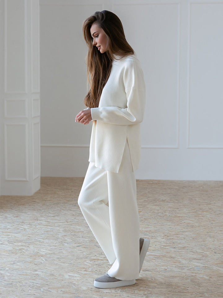 Oversized Knit Lounge Set | Acrylic & Polyester Blend | Minimalist Comfort