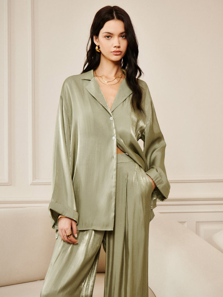 Satin Lounge Set | Shiny Finish | Relaxed Fit