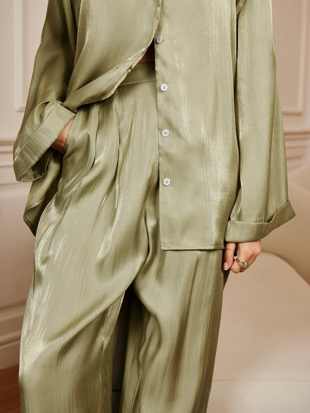 Satin Lounge Set | Shiny Finish | Relaxed Fit