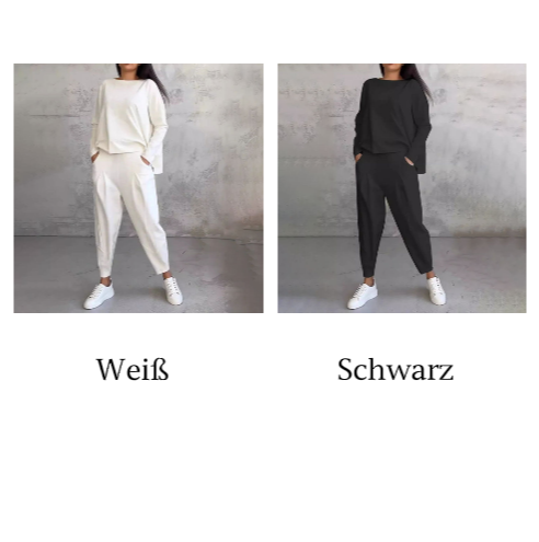 Ophélie - Long Sleeves with Round Neck &amp; Pants 2 Piece Set