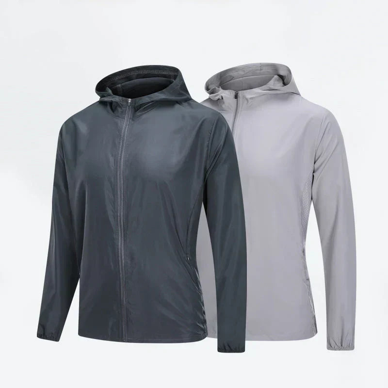 Men's Lightweight Hooded Jacket | Zip-Up Windbreaker | Water-Resistant Shell