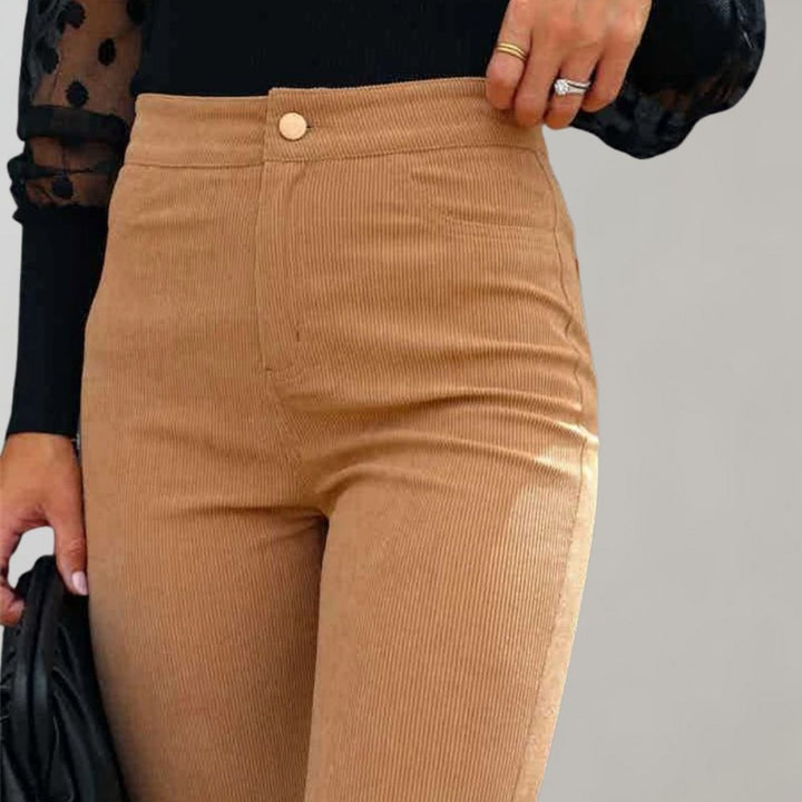Pantalon évasé taille haute | Silhouette élégante | Tenue décontractée et de bureau