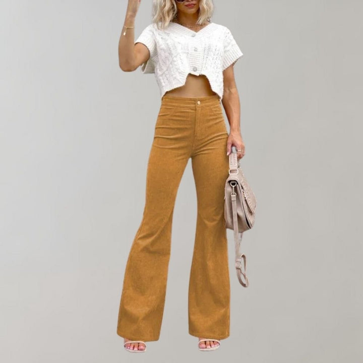 Pantalon évasé taille haute | Silhouette élégante | Tenue décontractée et de bureau