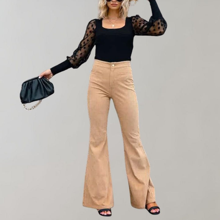 Pantalon évasé taille haute | Silhouette élégante | Tenue décontractée et de bureau