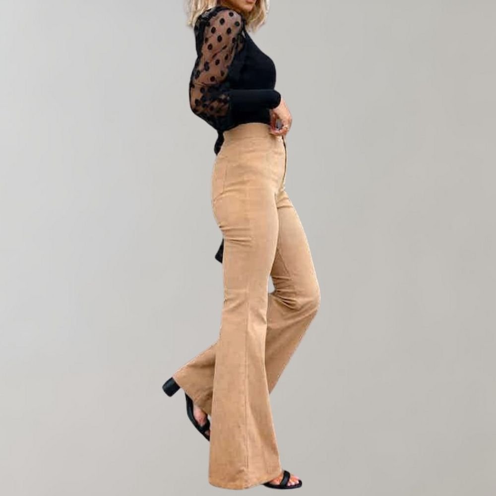 Pantalon évasé taille haute | Silhouette élégante | Tenue décontractée et de bureau