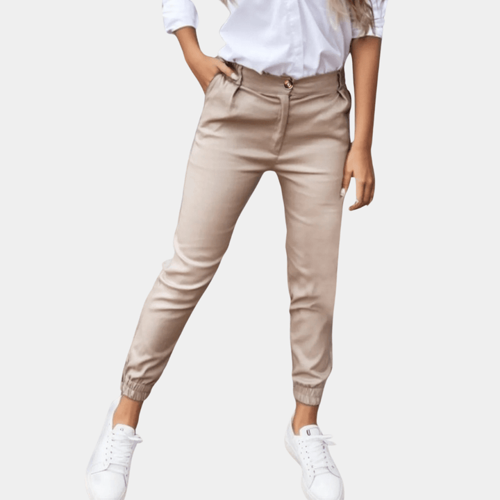Women's High-Waisted Jogger Pants | Slim Fit & Stretchy | Casual & Chic