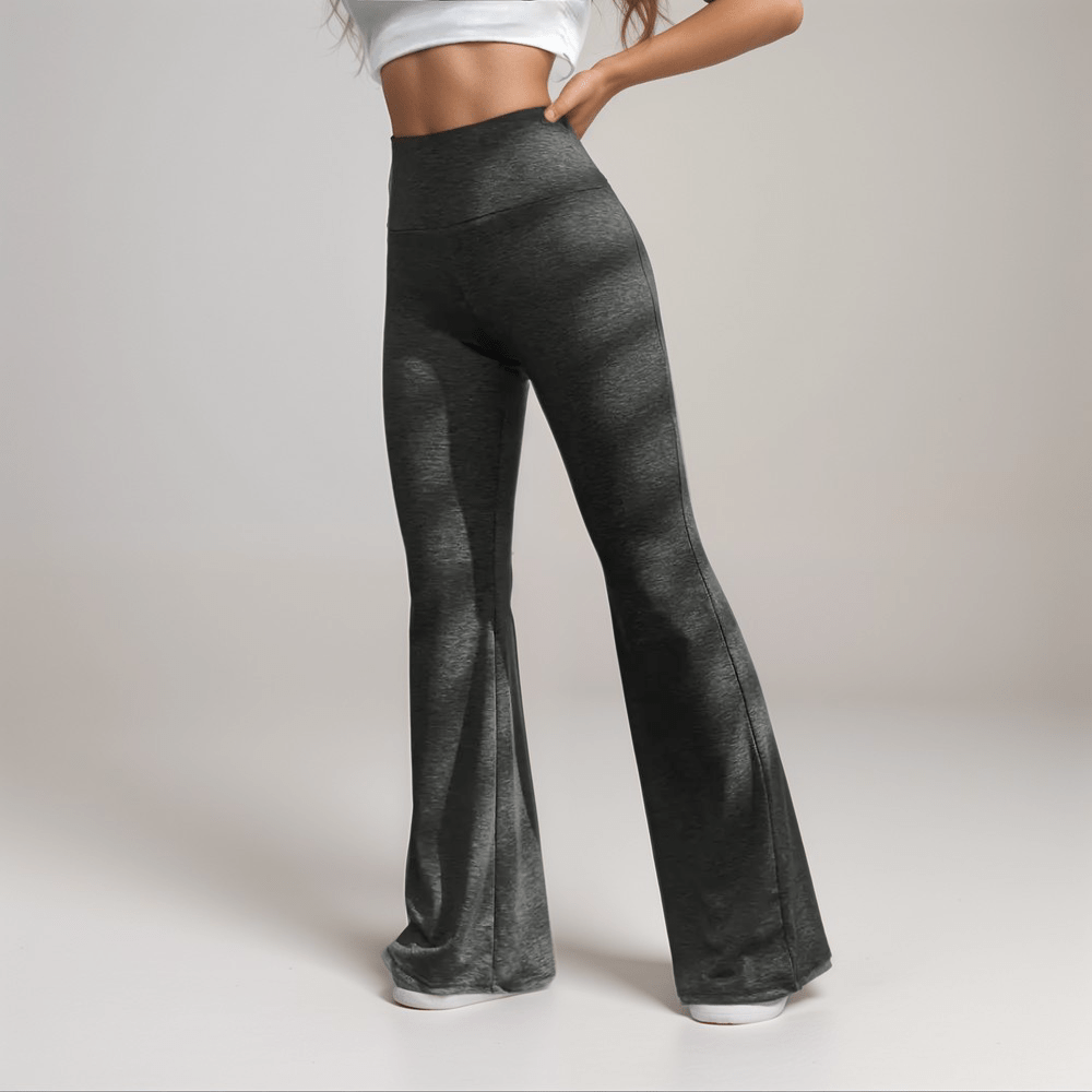 Adeline High-Waist Flare Pants | Black | Activewear | Spandex Blend