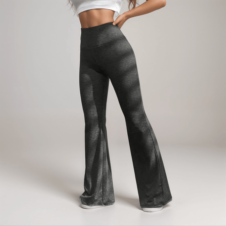 Adeline High-Waist Flare Pants | Black | Activewear | Spandex Blend