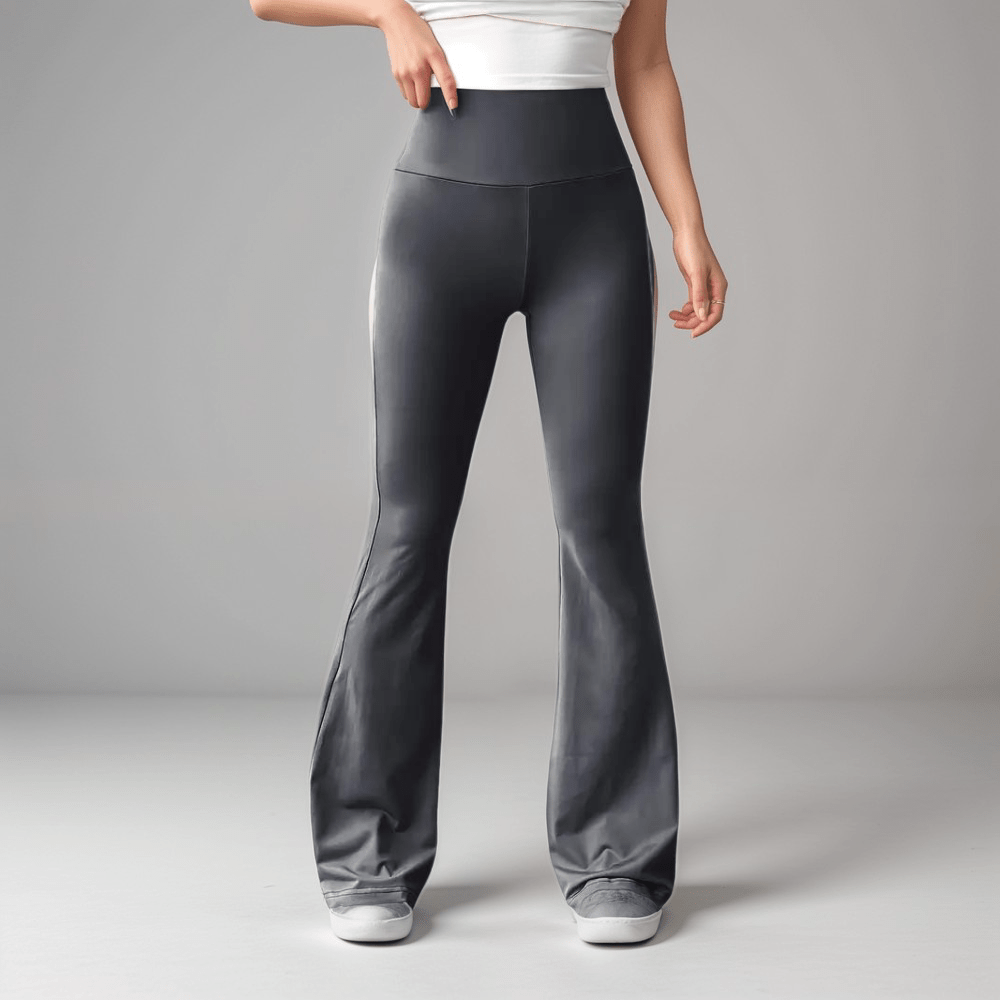 Adeline High-Waist Flare Pants | Black | Activewear | Spandex Blend