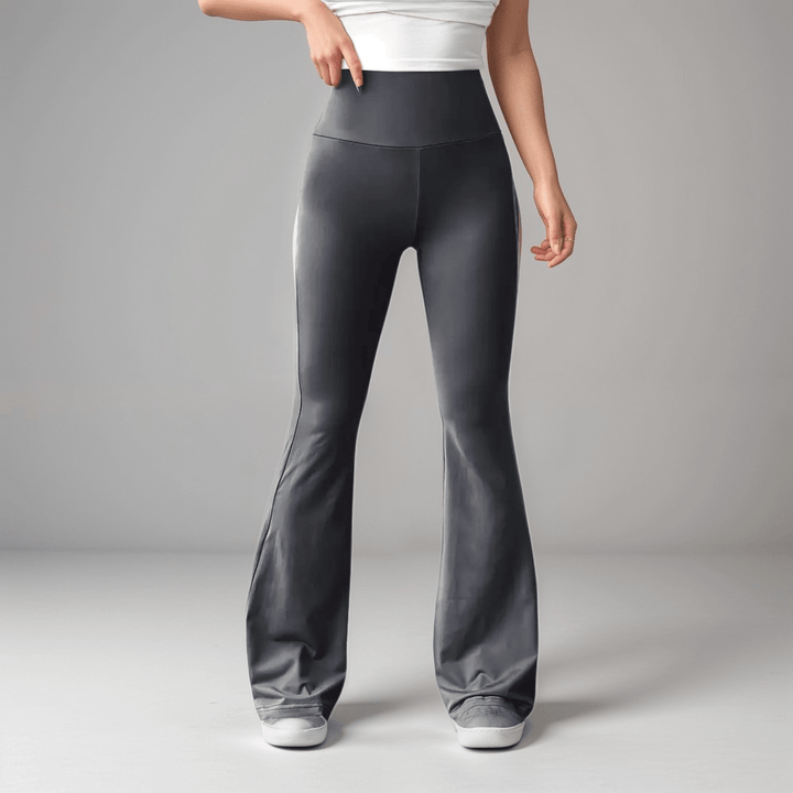 Adeline High-Waist Flare Pants | Black | Activewear | Spandex Blend