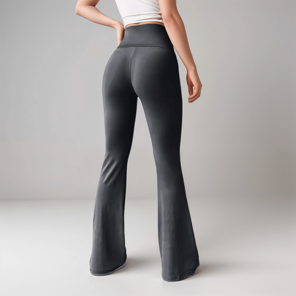 Adeline High-Waist Flare Pants | Black | Activewear | Spandex Blend