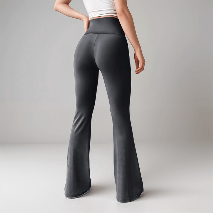 Adeline High-Waist Flare Pants | Black | Activewear | Spandex Blend