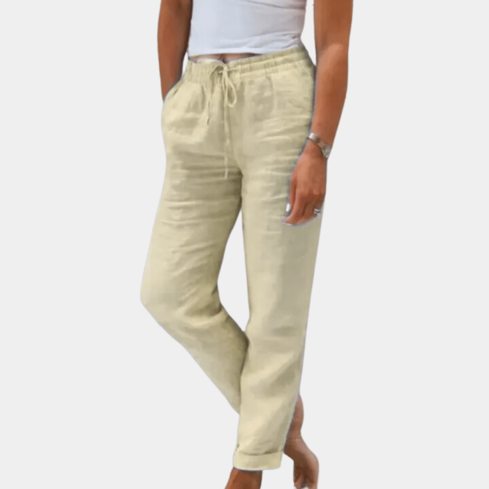 Women's Linen Drawstring Pants | Lightweight & Breathable | Casual & Summer Wear