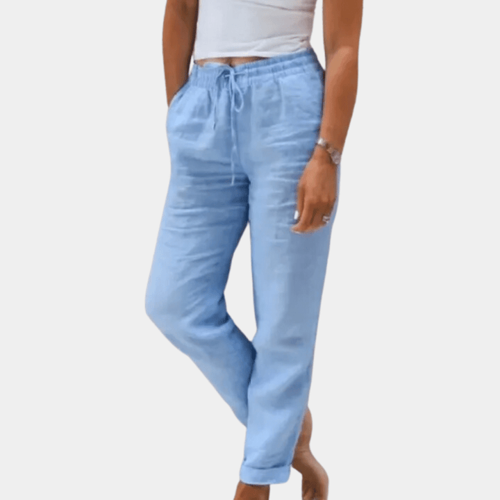 Women's Linen Drawstring Pants | Lightweight & Breathable | Casual & Summer Wear