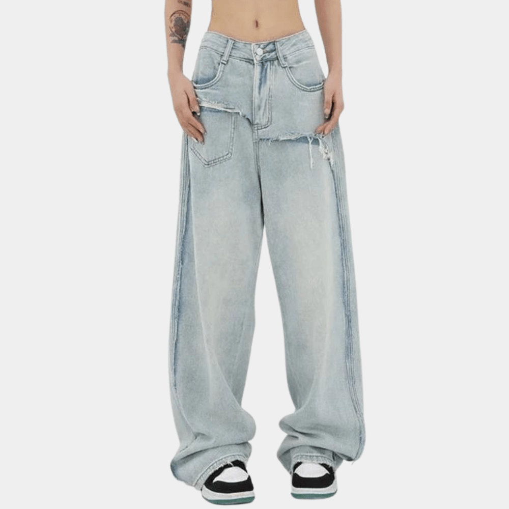 Baggy Wide-Leg Jeans | Vintage Wash | 100% Cotton | Streetwear Essential