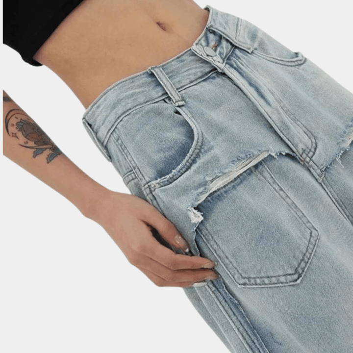 Baggy Wide-Leg Jeans | Vintage Wash | 100% Cotton | Streetwear Essential
