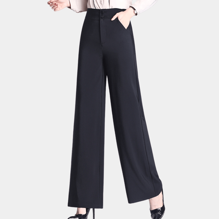 High-Waisted Wide-Leg Dress Pants | Elegant Tailoring | Stretch Fabric | Office & Formal Wear