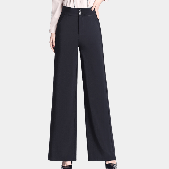 High-Waisted Wide-Leg Dress Pants | Elegant Tailoring | Stretch Fabric | Office & Formal Wear