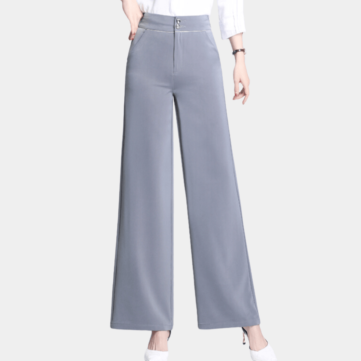 High-Waisted Wide-Leg Dress Pants | Elegant Tailoring | Stretch Fabric | Office & Formal Wear