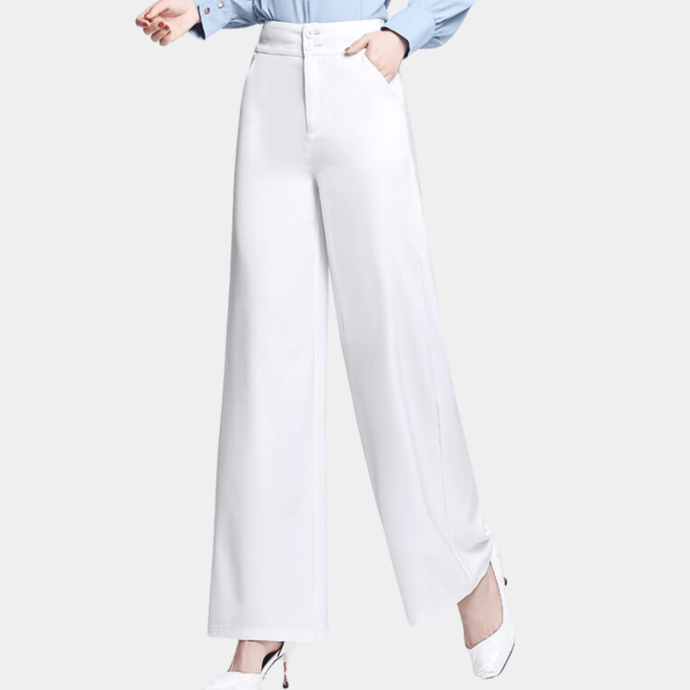 High-Waisted Wide-Leg Dress Pants | Elegant Tailoring | Stretch Fabric | Office & Formal Wear