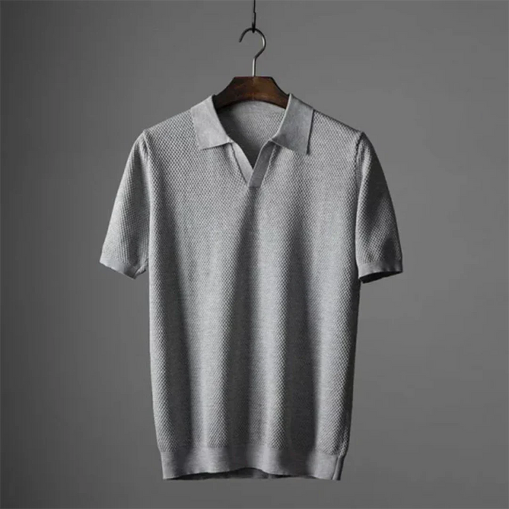 Men’s Waffle Knit Polo Shirt | Breathable Summer Knit