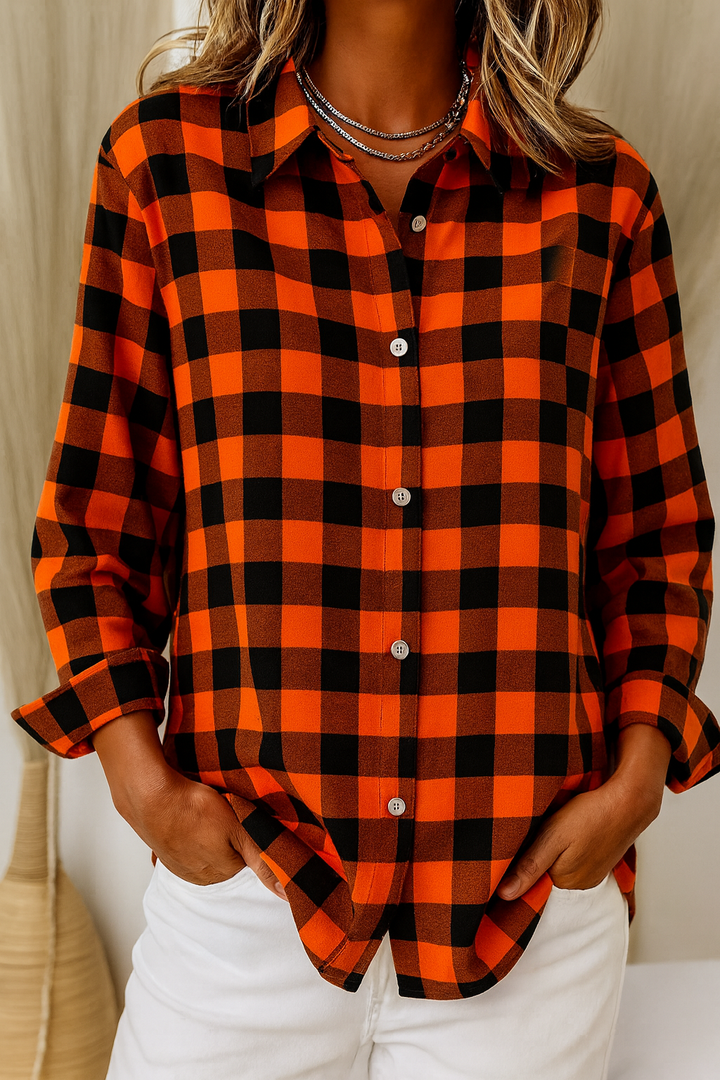 Chemise à carreaux Belviana à col à revers 