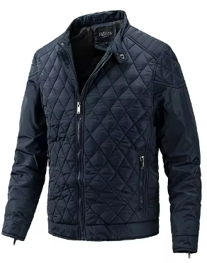 Men’s Quilted Jacket | Lightweight Warmth | Stand Collar Design