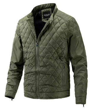 Men’s Quilted Jacket | Lightweight Warmth | Stand Collar Design