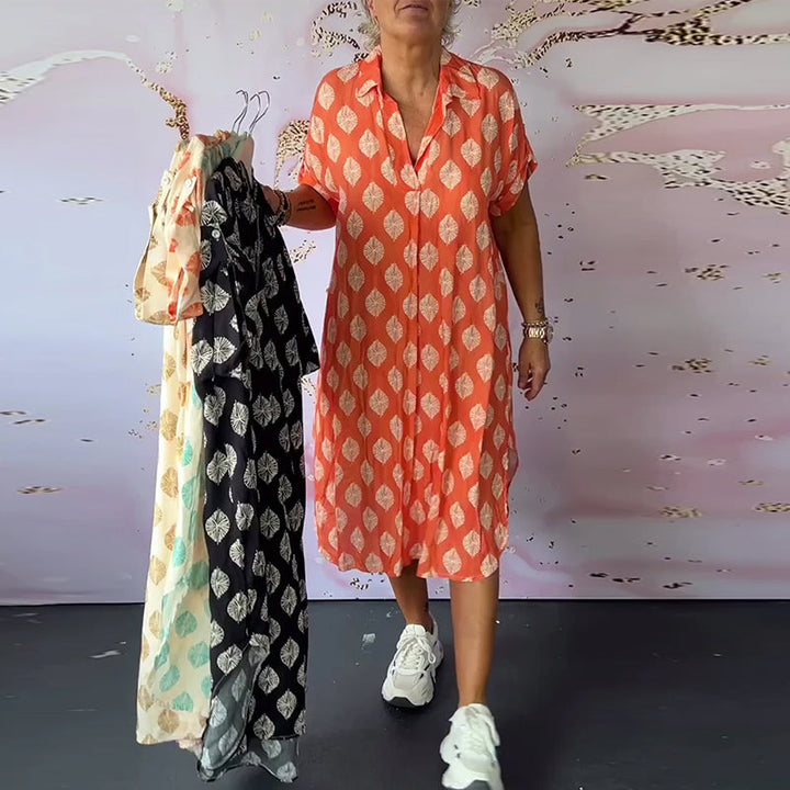 Davina - Loose Fit Short Sleeve Shirt Dress