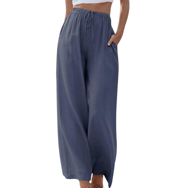 Wide-Leg Elastic Waist Pants | Soft Drape with Minimalist Silhouette