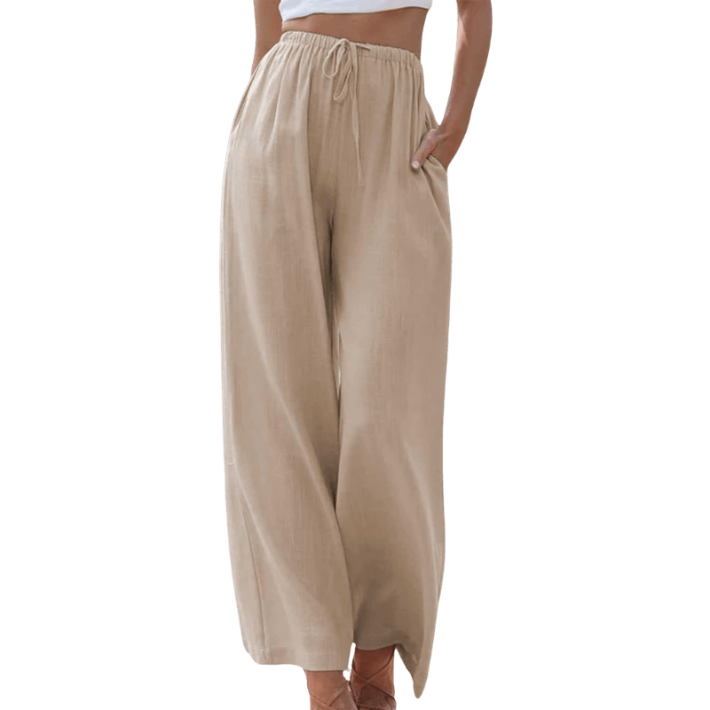 Wide-Leg Elastic Waist Pants | Soft Drape with Minimalist Silhouette
