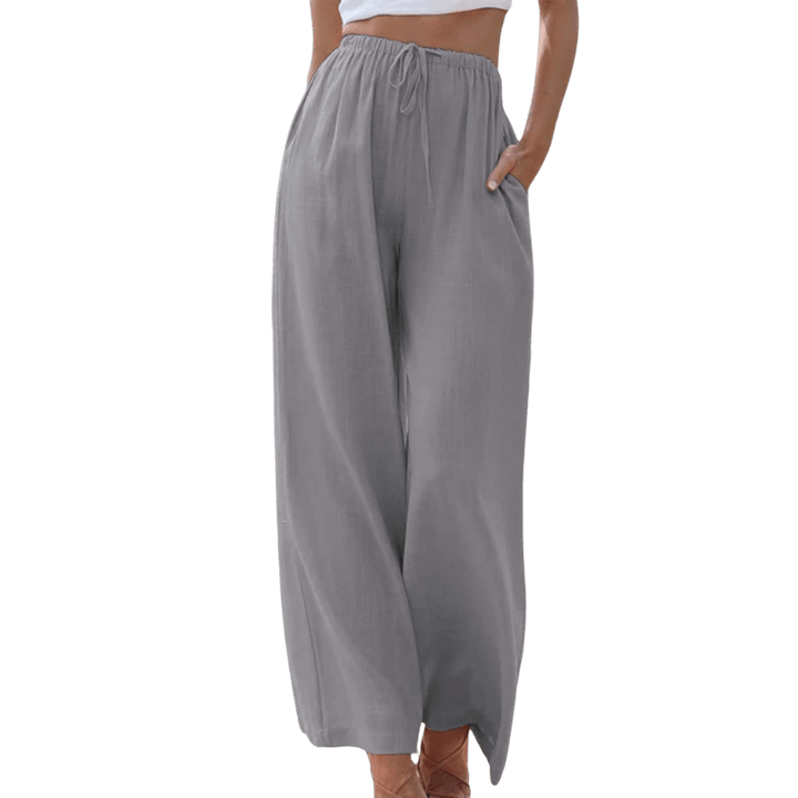 Wide-Leg Elastic Waist Pants | Soft Drape with Minimalist Silhouette