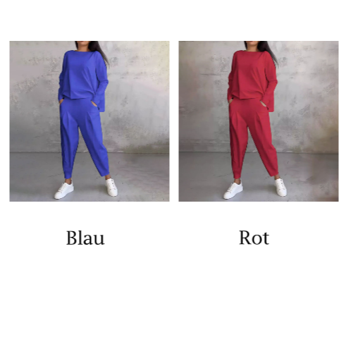 Ophélie - Long Sleeves with Round Neck &amp; Pants 2 Piece Set