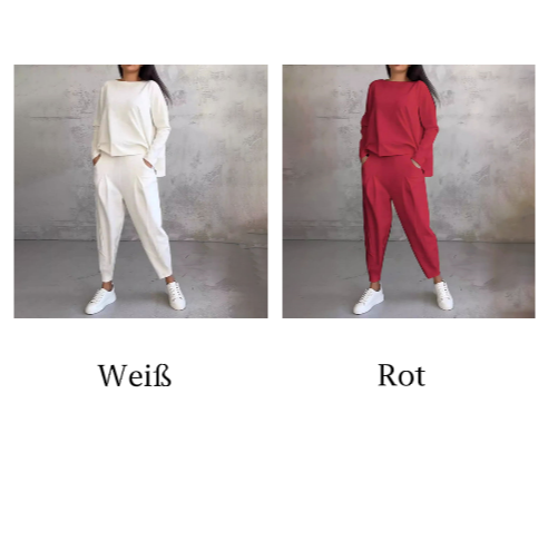 Ophélie - Long Sleeves with Round Neck &amp; Pants 2 Piece Set