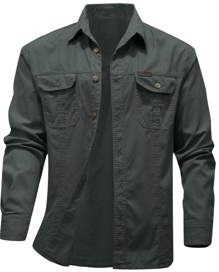 Men’s Utility Overshirt | Button-Up Workwear Style | Midweight Cotton Blend
