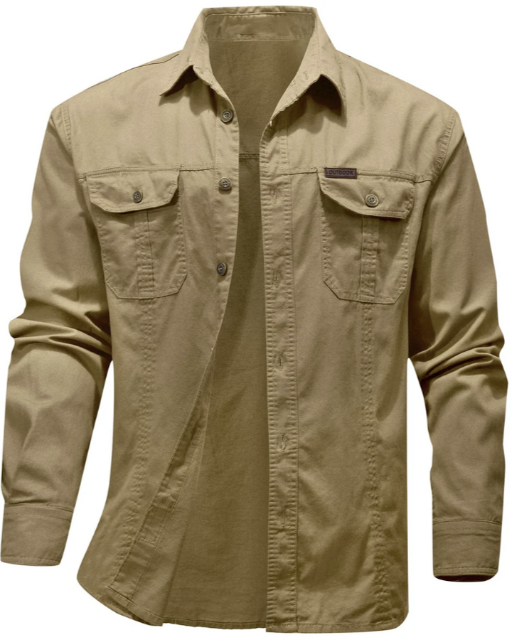 Men’s Utility Overshirt | Button-Up Workwear Style | Midweight Cotton Blend
