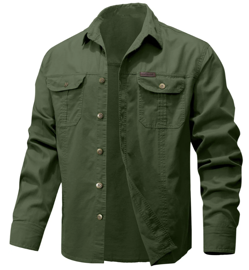 Men’s Utility Overshirt | Button-Up Workwear Style | Midweight Cotton Blend