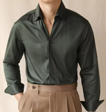 Slim Fit Dress Shirt | Soft Drape Viscose | Spread Collar